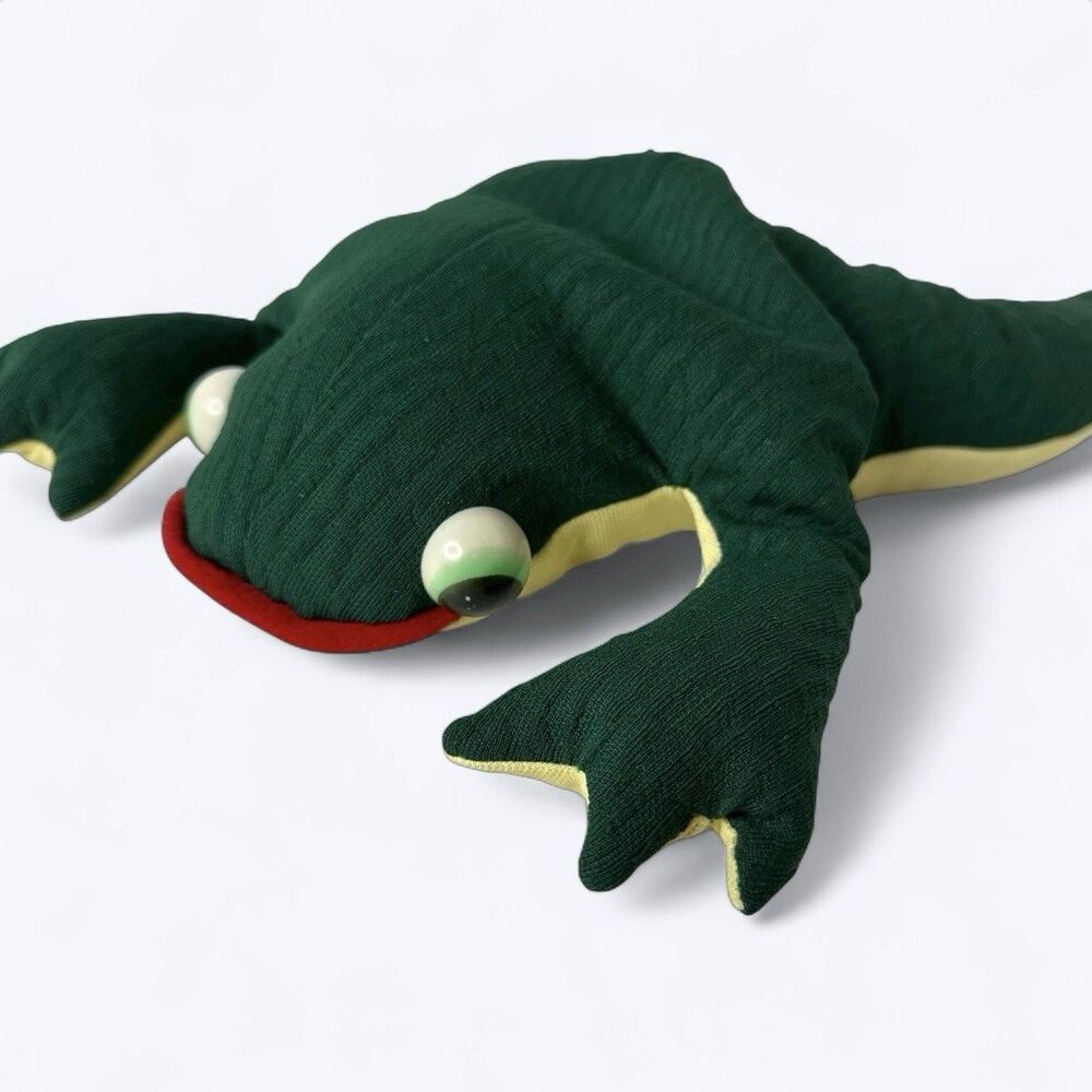 Vtg Frog Handmade Plush Doorstop Sawdust‎ Filled Kitsch Whimsical Country Decor